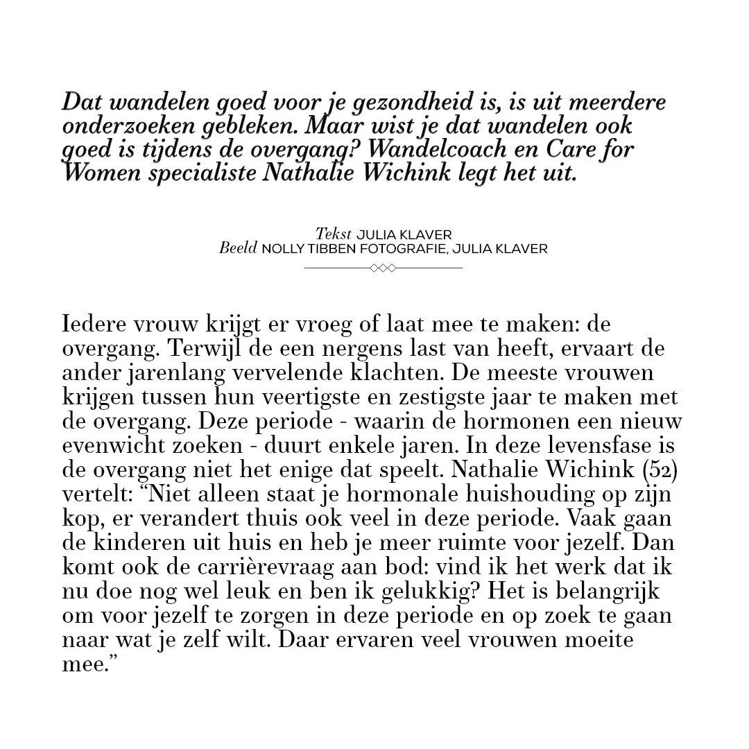 wandelen,care for women,raalte,overgang